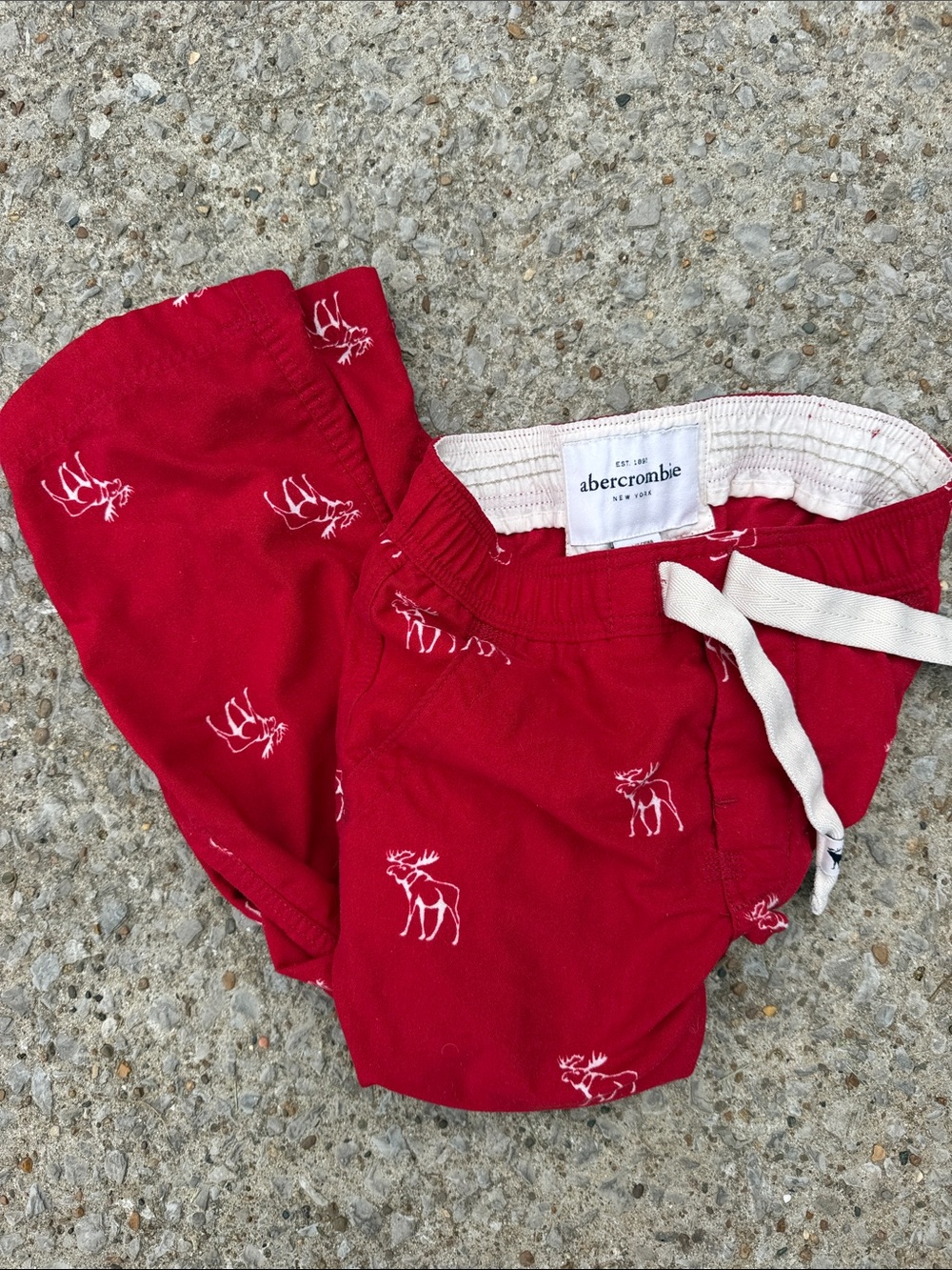 Abercrombie Y2K Red Moose Print Boxer Sleep Pants